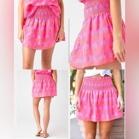 J. MARIE Women's Maeve Skort Medium Pink, Orange, & White Novelty Flower Print - Picture 3 of 16